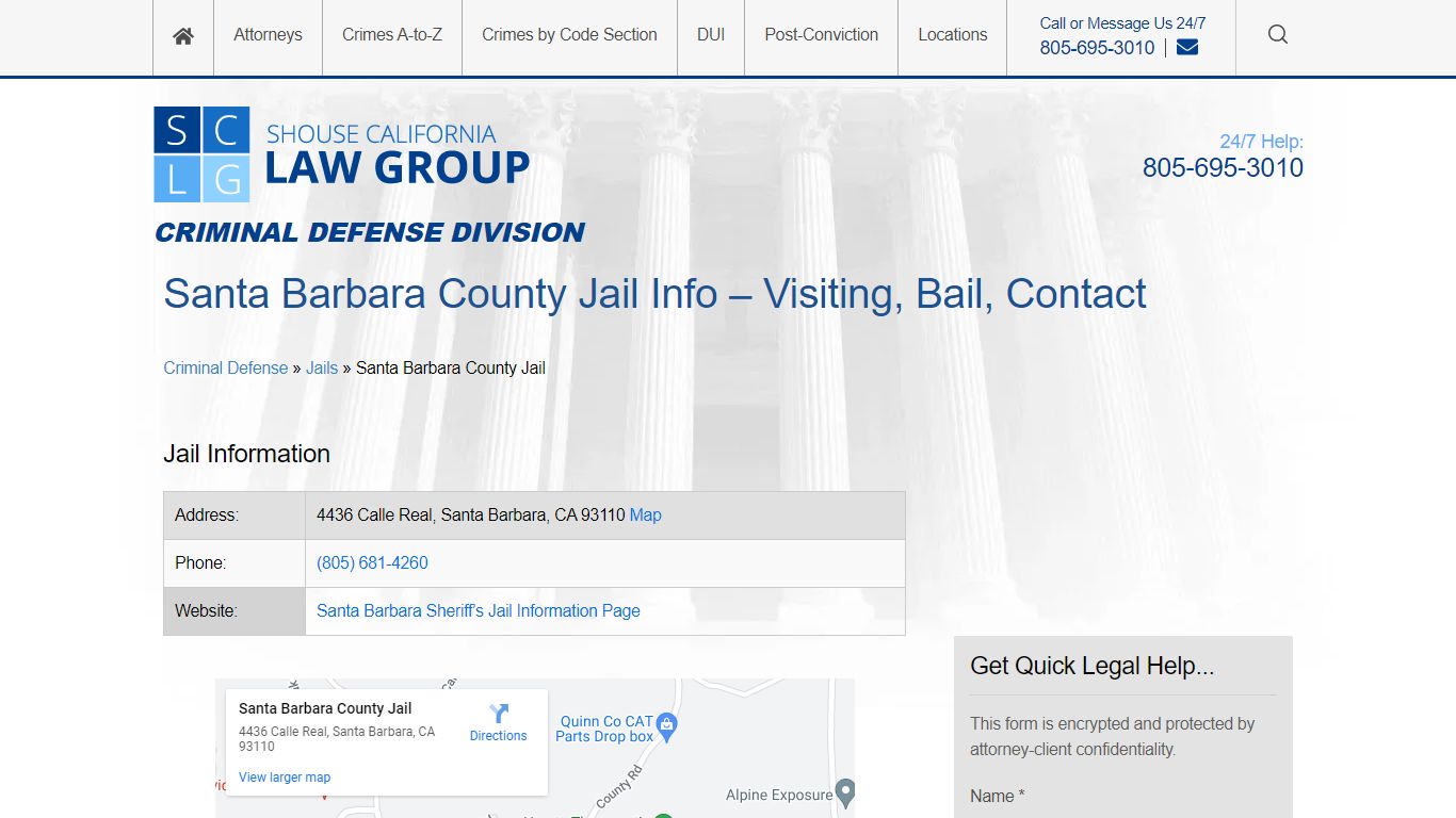 Santa Barbara County Jail Info – Visiting, Bail, Contact